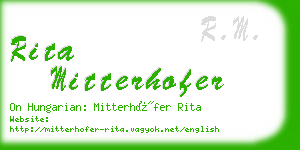 rita mitterhofer business card